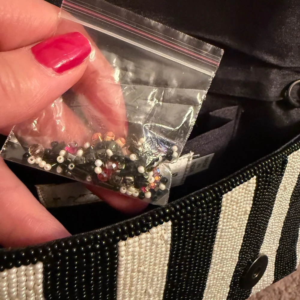 Mary Frances Black and Pink Floral Mini Bag - Picture 11 of 13